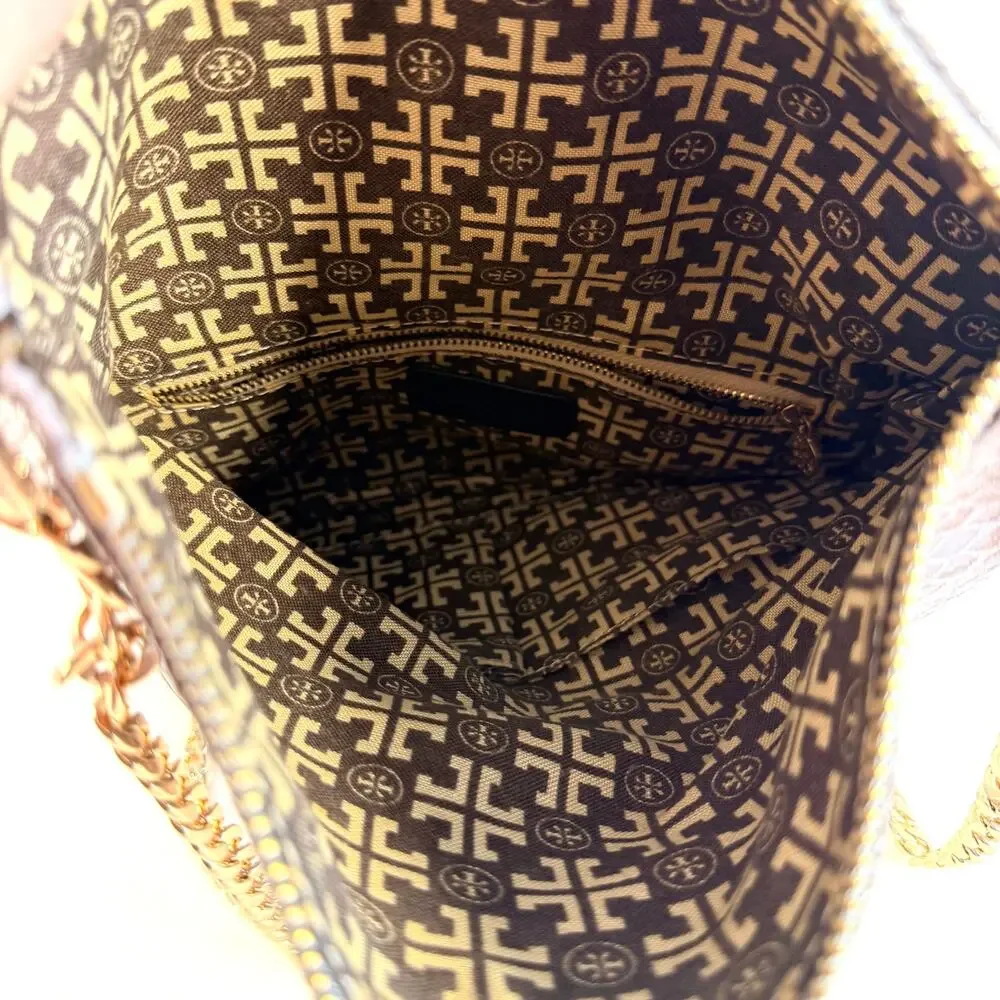 Tory Burch Python Print Leather Foldover Clutch Crossbody Bag Snakeskin Capsule